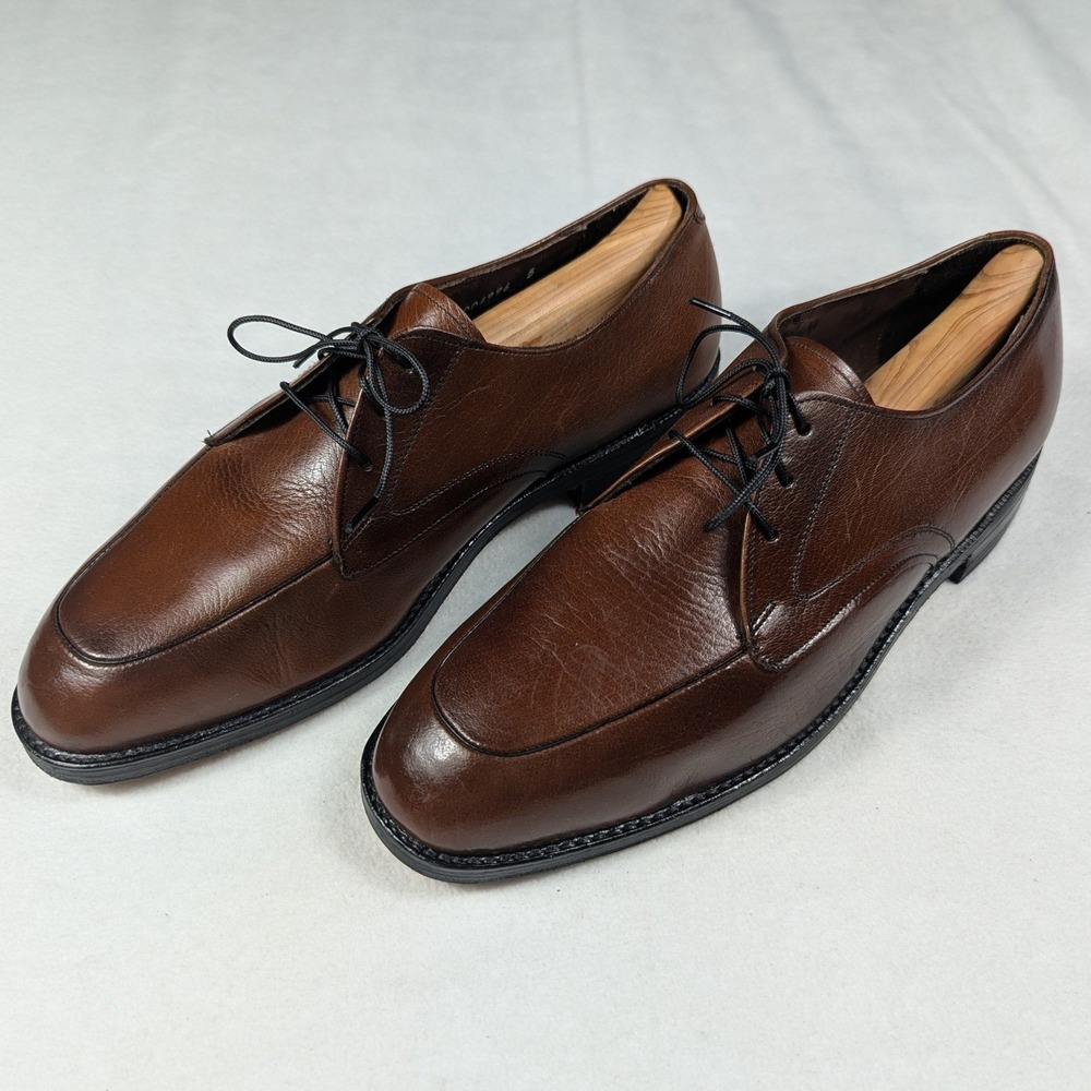 Freeman Fontaine Mens 8.5 3E Brown Leather Apron Toe Derby Dress Shoes USA Made